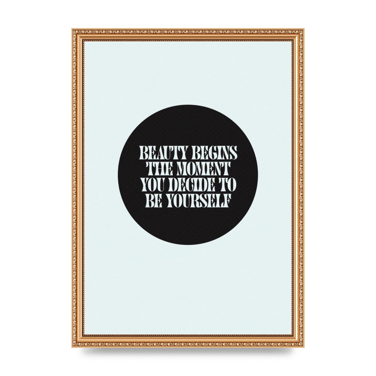 Beauty Begins Halftone Quote" Art For The Home - A3 framed