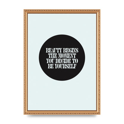 Beauty Begins Halftone Quote" Art For The Home - A3 framed
