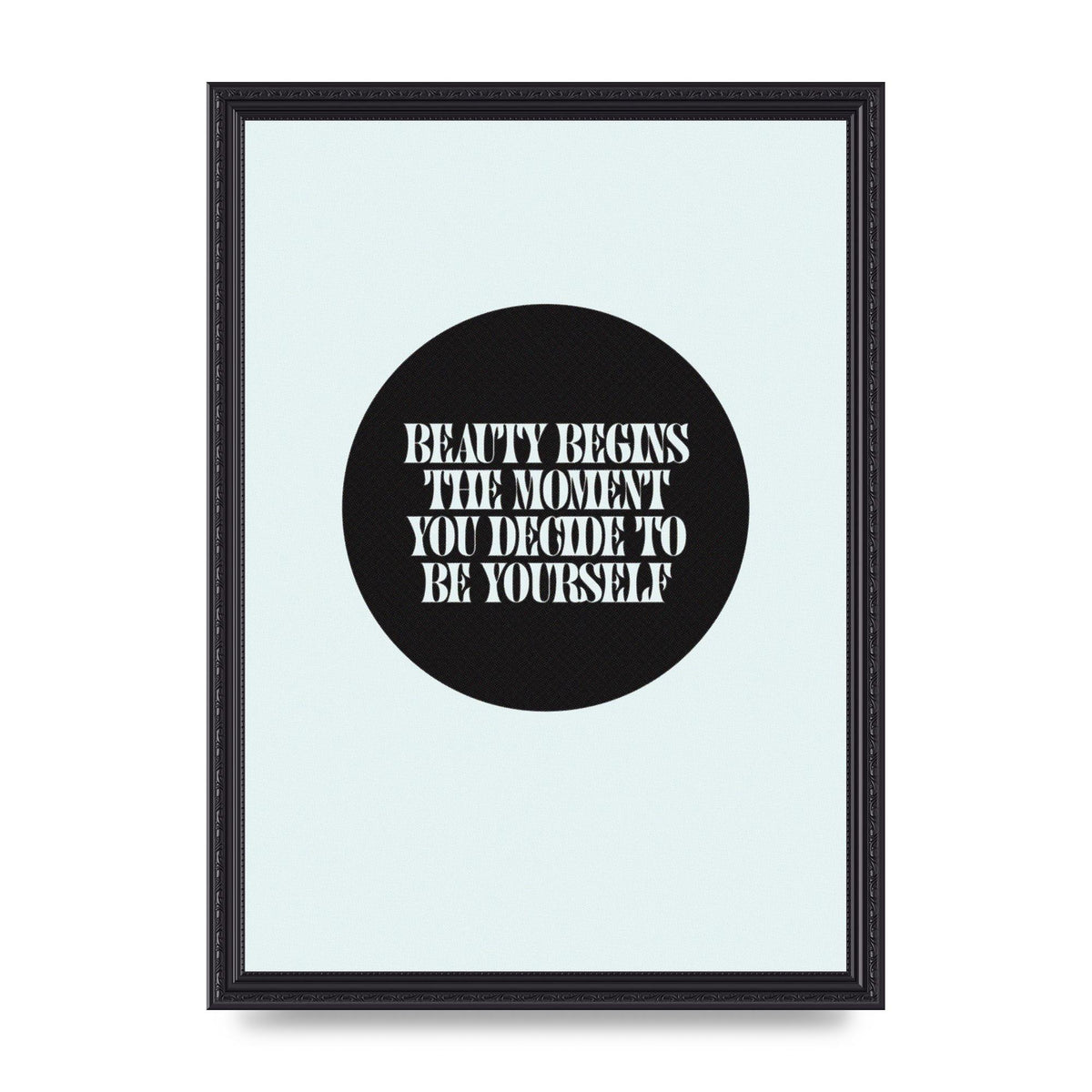 Beauty Begins Halftone Quote" Art For The Home - A3 framed