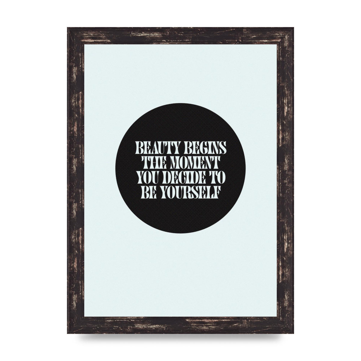 Beauty Begins Halftone Quote" Art For The Home - A4 framed