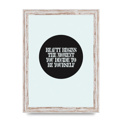 Beauty Begins Halftone Quote" Art For The Home - A4 framed