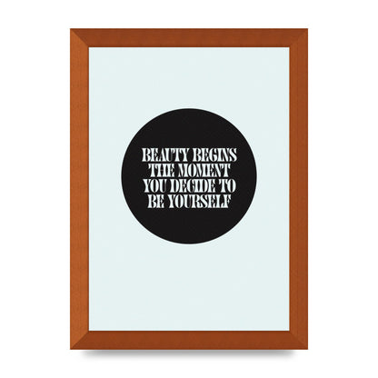 Beauty Begins Halftone Quote" Art For The Home - A4 framed