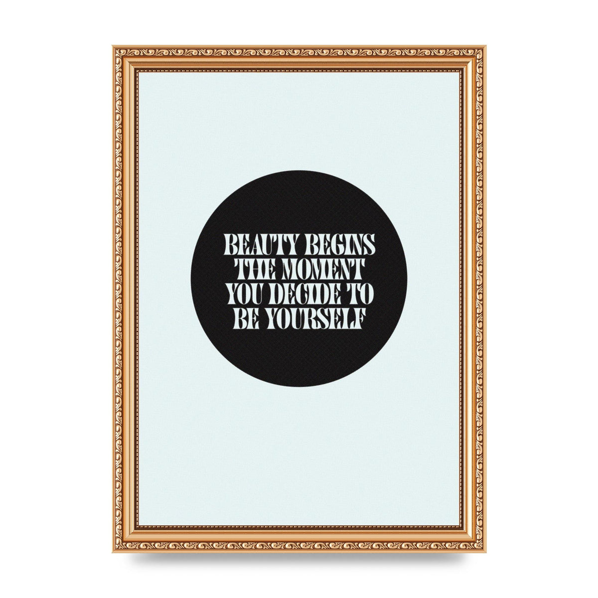 Beauty Begins Halftone Quote" Art For The Home - A4 framed