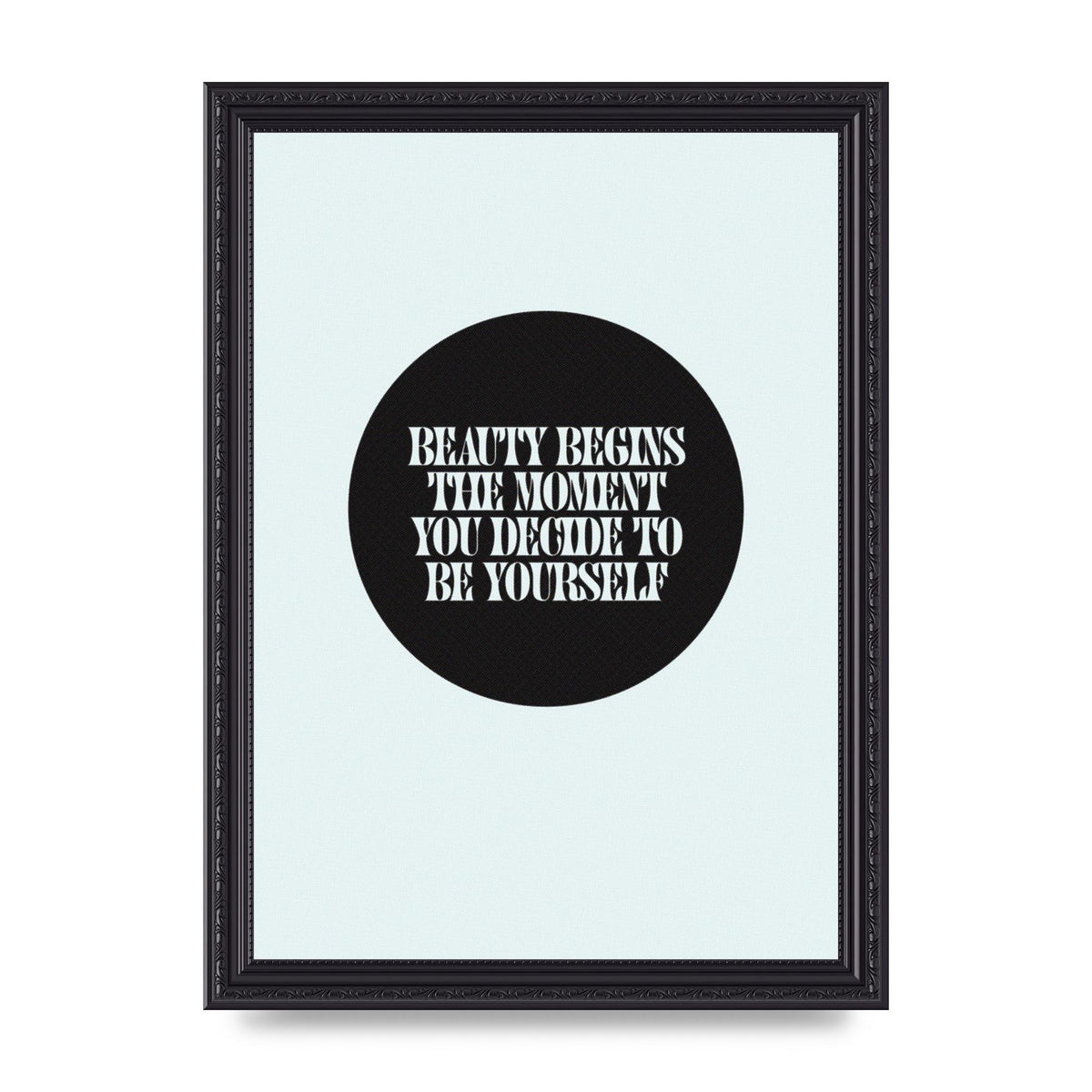 Beauty Begins Halftone Quote" Art For The Home - A4 framed