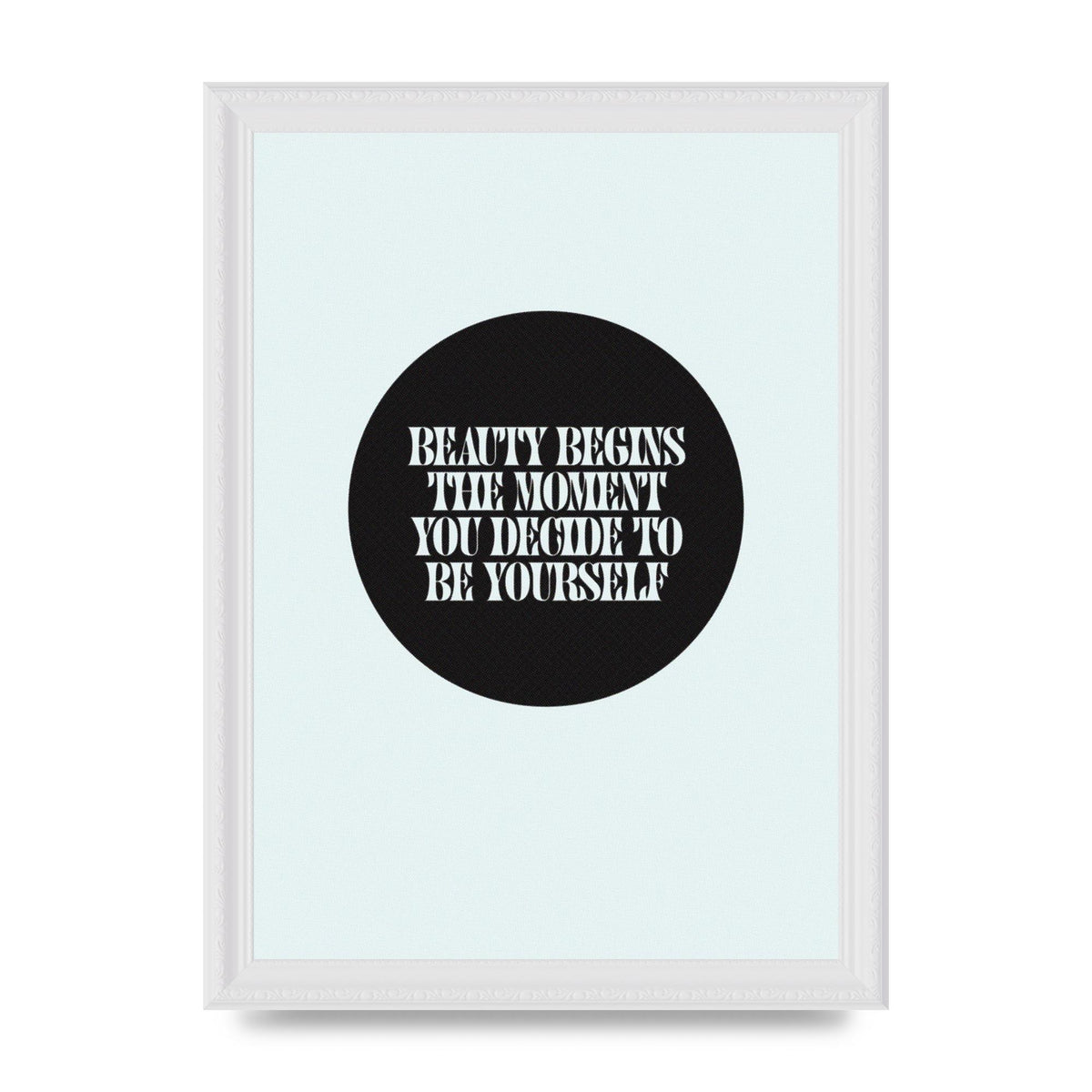 Beauty Begins Halftone Quote" Art For The Home - A4 framed