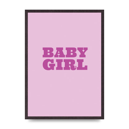 Kids Room Baby Girl Nursery Printed Poster - A2 framed