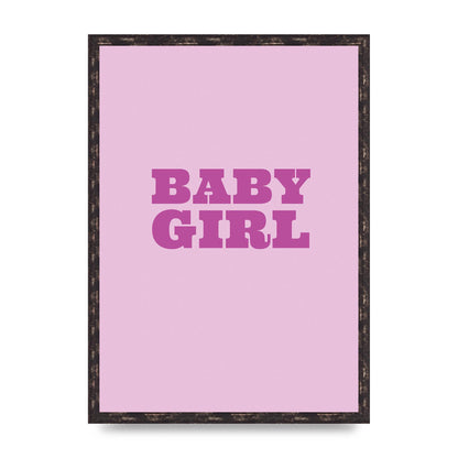 Kids Room Baby Girl Nursery Printed Poster - A2 framed