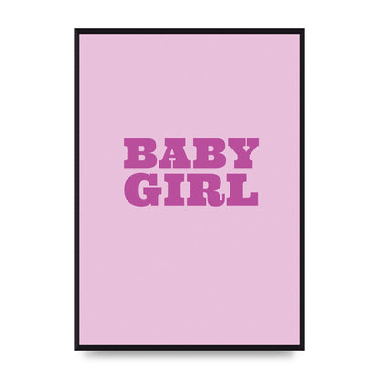 Kids Room Baby Girl Nursery Printed Poster - A2 framed