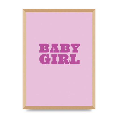 Kids Room Baby Girl Nursery Printed Poster - A2 framed