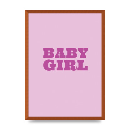 Kids Room Baby Girl Nursery Printed Poster - A2 framed