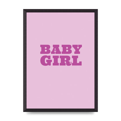 Kids Room Baby Girl Nursery Printed Poster - A2 framed