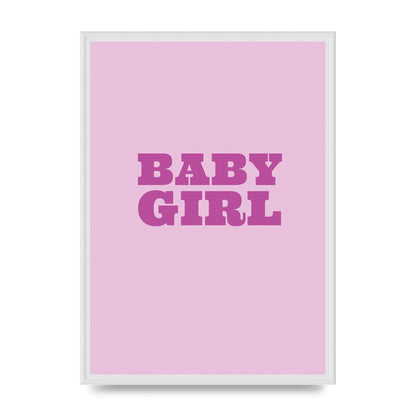 Kids Room Baby Girl Nursery Printed Poster - A2 framed