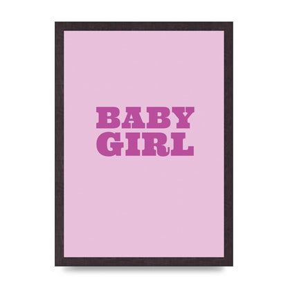 Kids Room Baby Girl Nursery Printed Poster - A3 framed