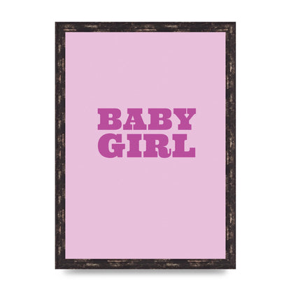 Kids Room Baby Girl Nursery Printed Poster - A3 framed