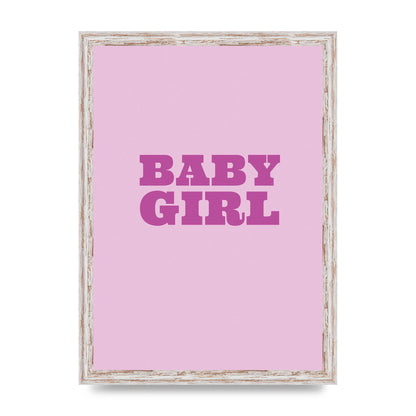 Kids Room Baby Girl Nursery Printed Poster - A3 framed