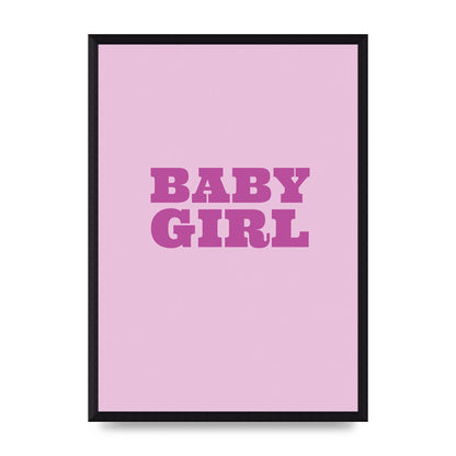Kids Room Baby Girl Nursery Printed Poster - A3 framed