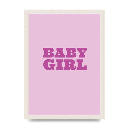 Kids Room Baby Girl Nursery Printed Poster - A3 framed