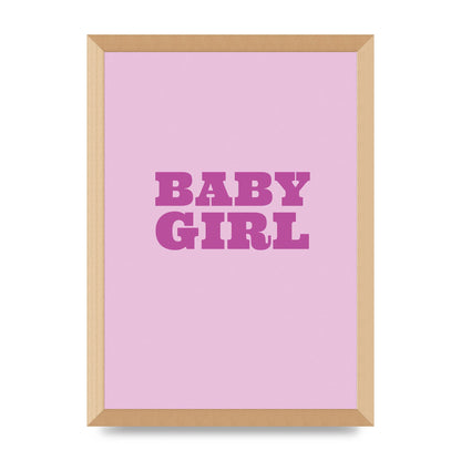 Kids Room Baby Girl Nursery Printed Poster - A3 framed