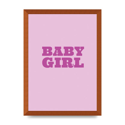 Kids Room Baby Girl Nursery Printed Poster - A3 framed