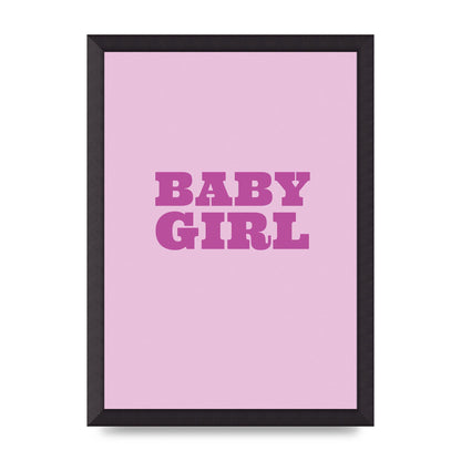 Kids Room Baby Girl Nursery Printed Poster - A3 framed