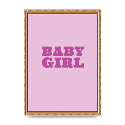 Kids Room Baby Girl Nursery Printed Poster - A3 framed