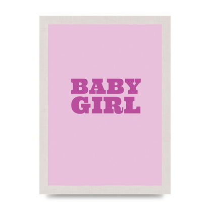 Kids Room Baby Girl Nursery Printed Poster - A4 framed