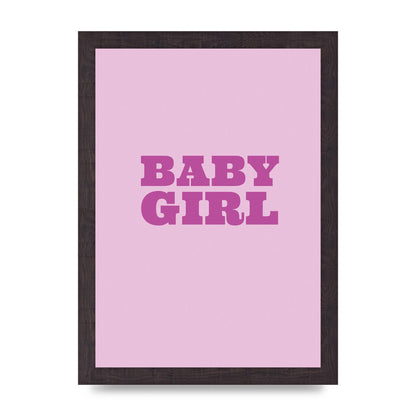 Kids Room Baby Girl Nursery Printed Poster - A4 framed