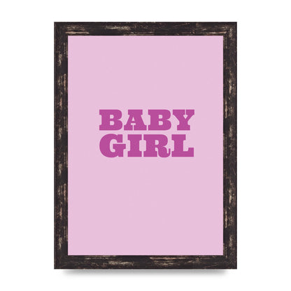 Kids Room Baby Girl Nursery Printed Poster - A4 framed