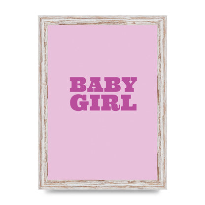 Kids Room Baby Girl Nursery Printed Poster - A4 framed
