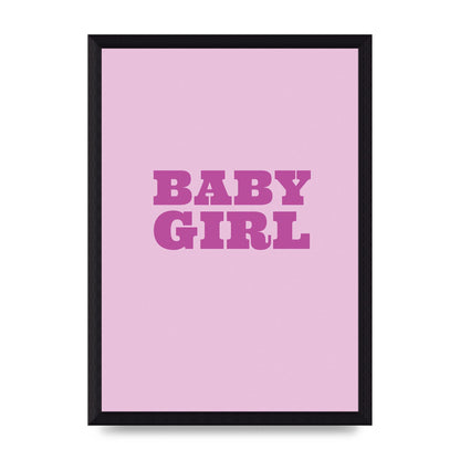 Kids Room Baby Girl Nursery Printed Poster - A4 framed
