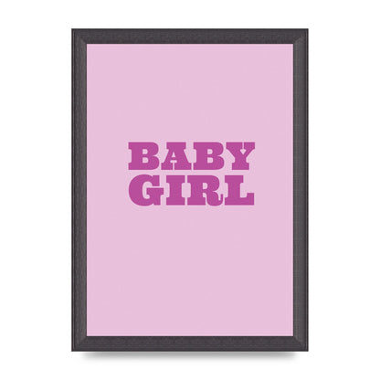 Kids Room Baby Girl Nursery Printed Poster - A4 framed