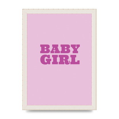 Kids Room Baby Girl Nursery Printed Poster - A4 framed