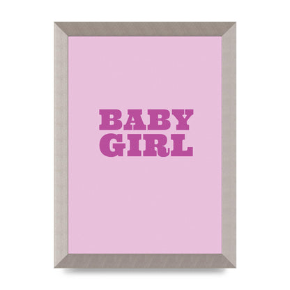 Kids Room Baby Girl Nursery Printed Poster - A4 framed