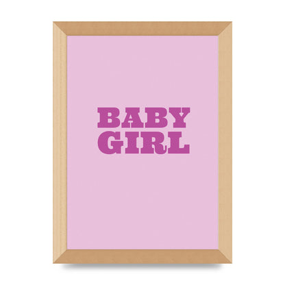 Kids Room Baby Girl Nursery Printed Poster - A4 framed