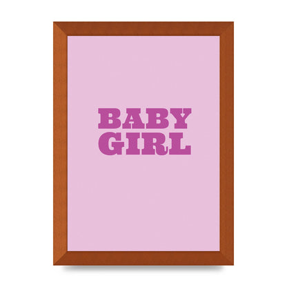 Kids Room Baby Girl Nursery Printed Poster - A4 framed