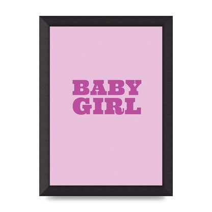 Kids Room Baby Girl Nursery Printed Poster - A4 framed