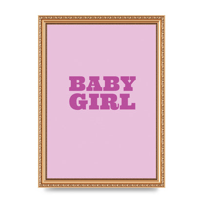 Kids Room Baby Girl Nursery Printed Poster - A4 framed