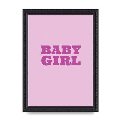 Kids Room Baby Girl Nursery Printed Poster - A4 framed