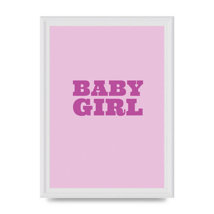 Kids Room Baby Girl Nursery Printed Poster - A4 framed
