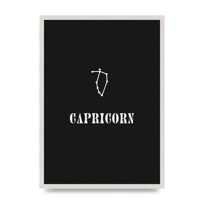 Minimalist Horoscope Star Sign Series Capricorn Wall Art - A2 framed