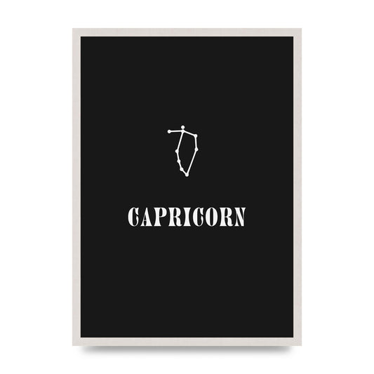 Minimalist Horoscope Star Sign Series Capricorn Wall Art - A2 framed