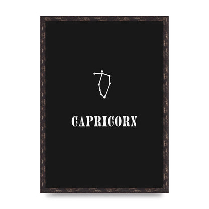 Minimalist Horoscope Star Sign Series Capricorn Wall Art - A2 framed