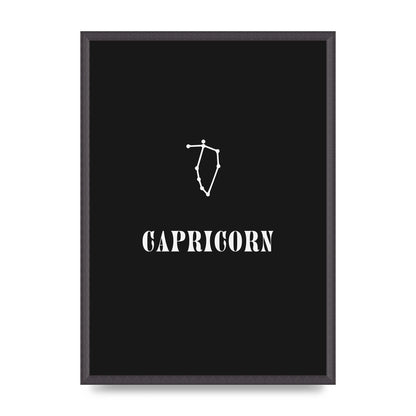 Minimalist Horoscope Star Sign Series Capricorn Wall Art - A2 framed