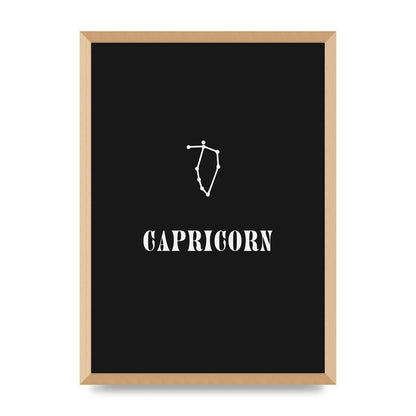 Minimalist Horoscope Star Sign Series Capricorn Wall Art - A2 framed