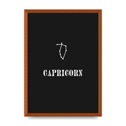 Minimalist Horoscope Star Sign Series Capricorn Wall Art - A2 framed