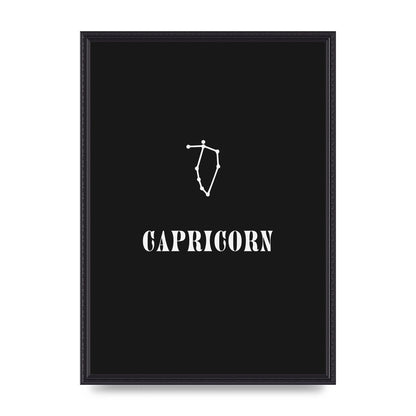Minimalist Horoscope Star Sign Series Capricorn Wall Art - A2 framed