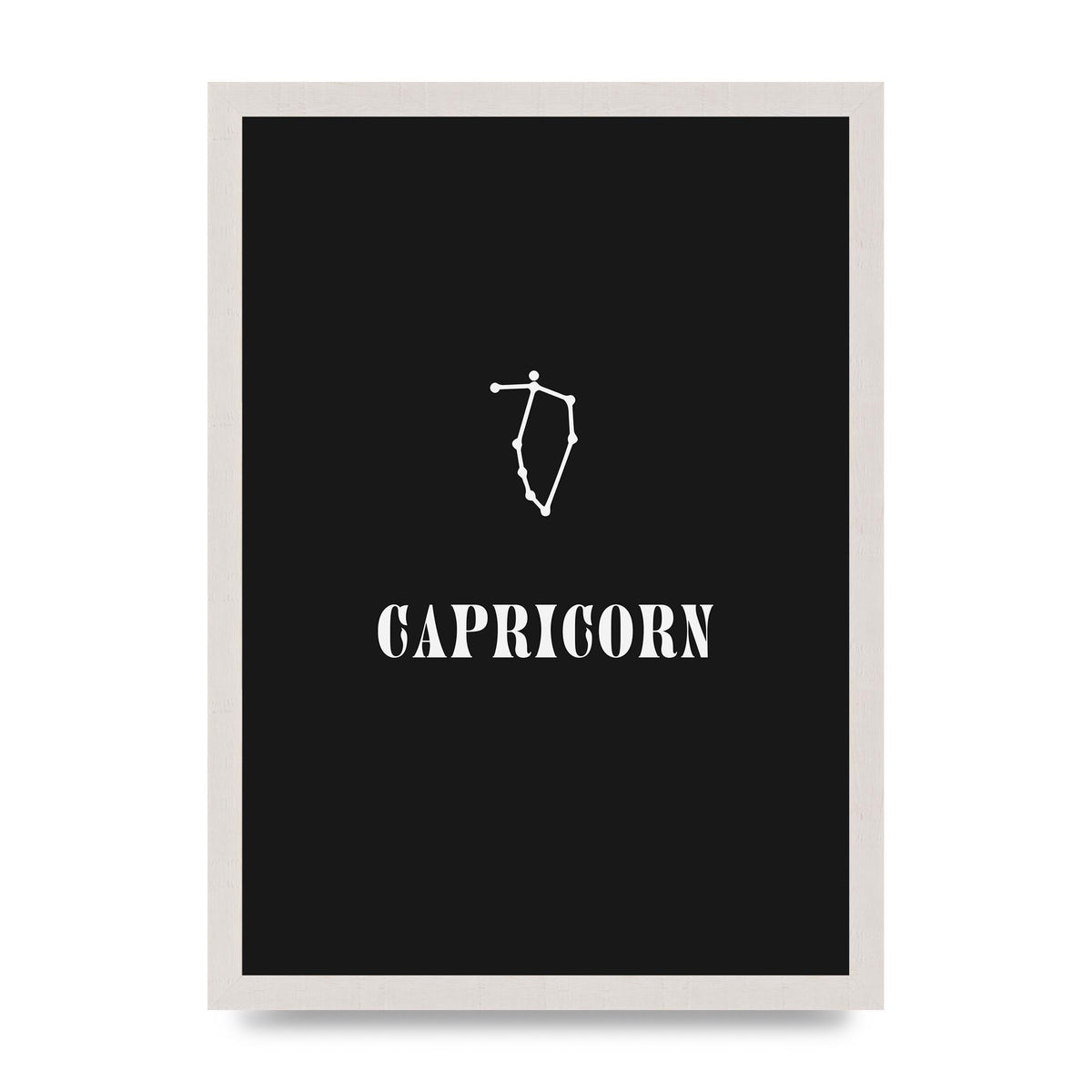 Minimalist Horoscope Star Sign Series Capricorn Wall Art - A3 framed