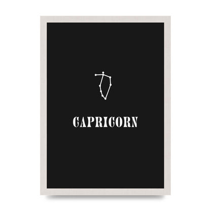 Minimalist Horoscope Star Sign Series Capricorn Wall Art - A3 framed