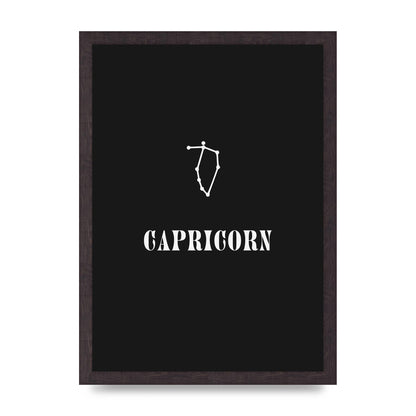 Minimalist Horoscope Star Sign Series Capricorn Wall Art - A3 framed