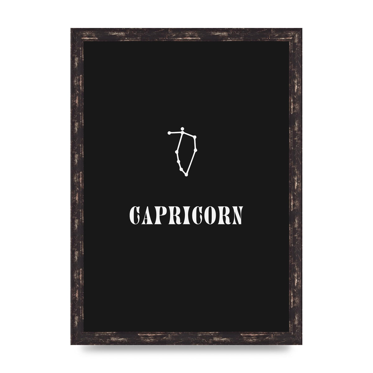 Minimalist Horoscope Star Sign Series Capricorn Wall Art - A3 framed